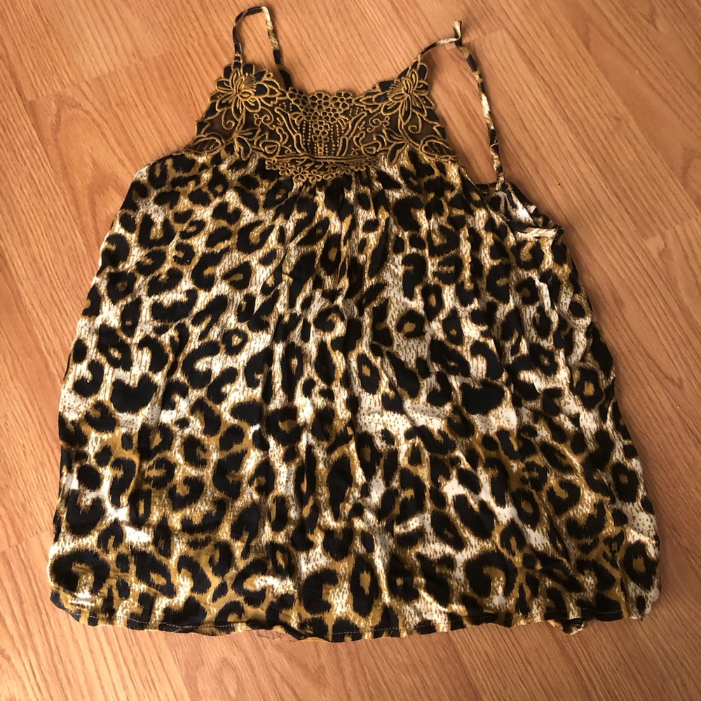 Maurices Girls Leopard Print Camisole in Black and Gold